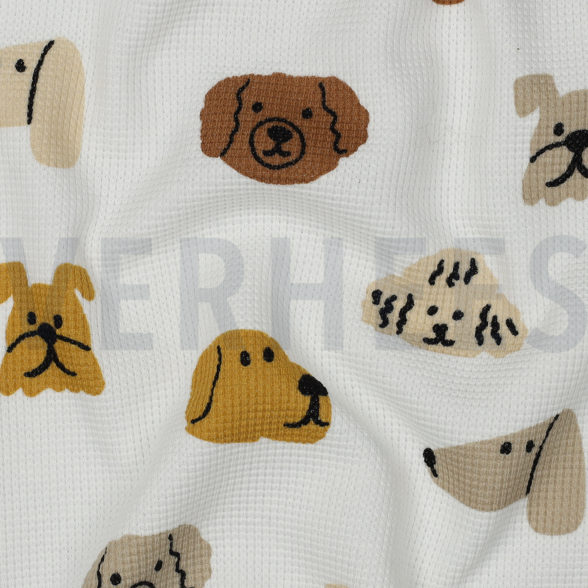 JERSEY GAUFRÉ CHIENS BLANC CASSÉ #7