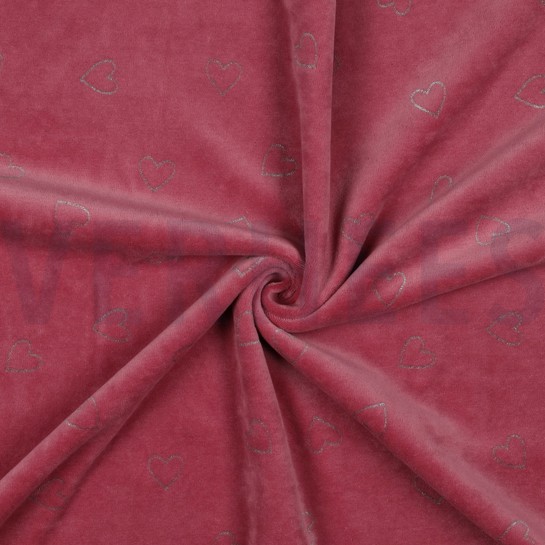 NICKY VELOURS GLITTER HEARTS MAUVE #7