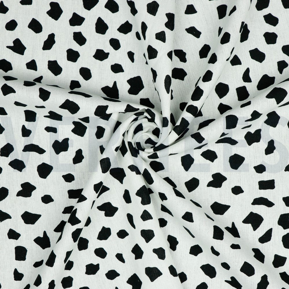 LINEN VISCOSE WASHED DOTS WHITE #7