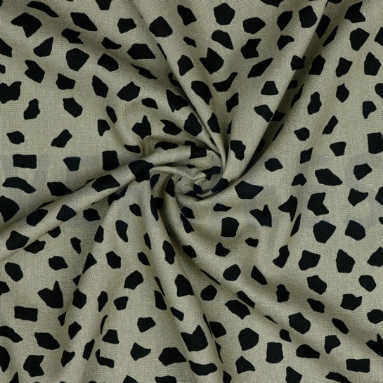 LINEN VISCOSE WASHED DOTS TAUPE #7