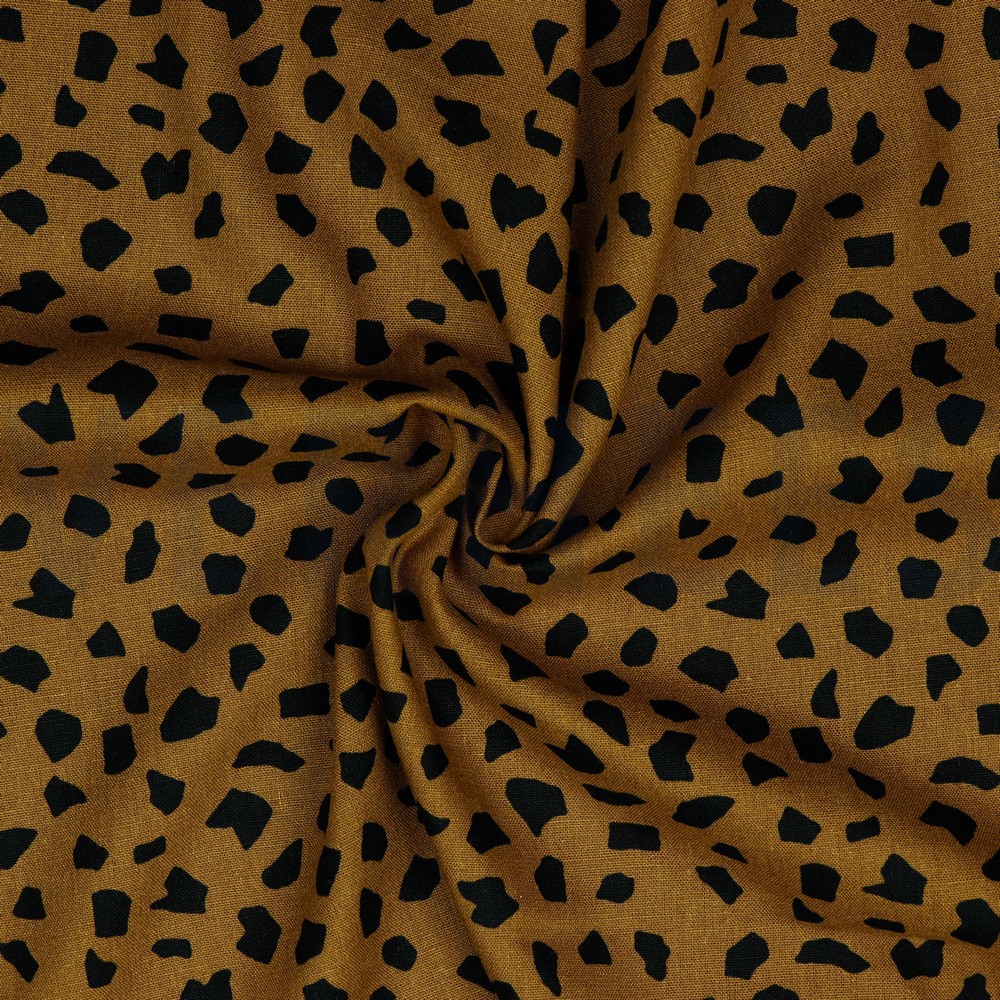LIN VISCOSE LAVÉ POIS BRUN CLAIR #7