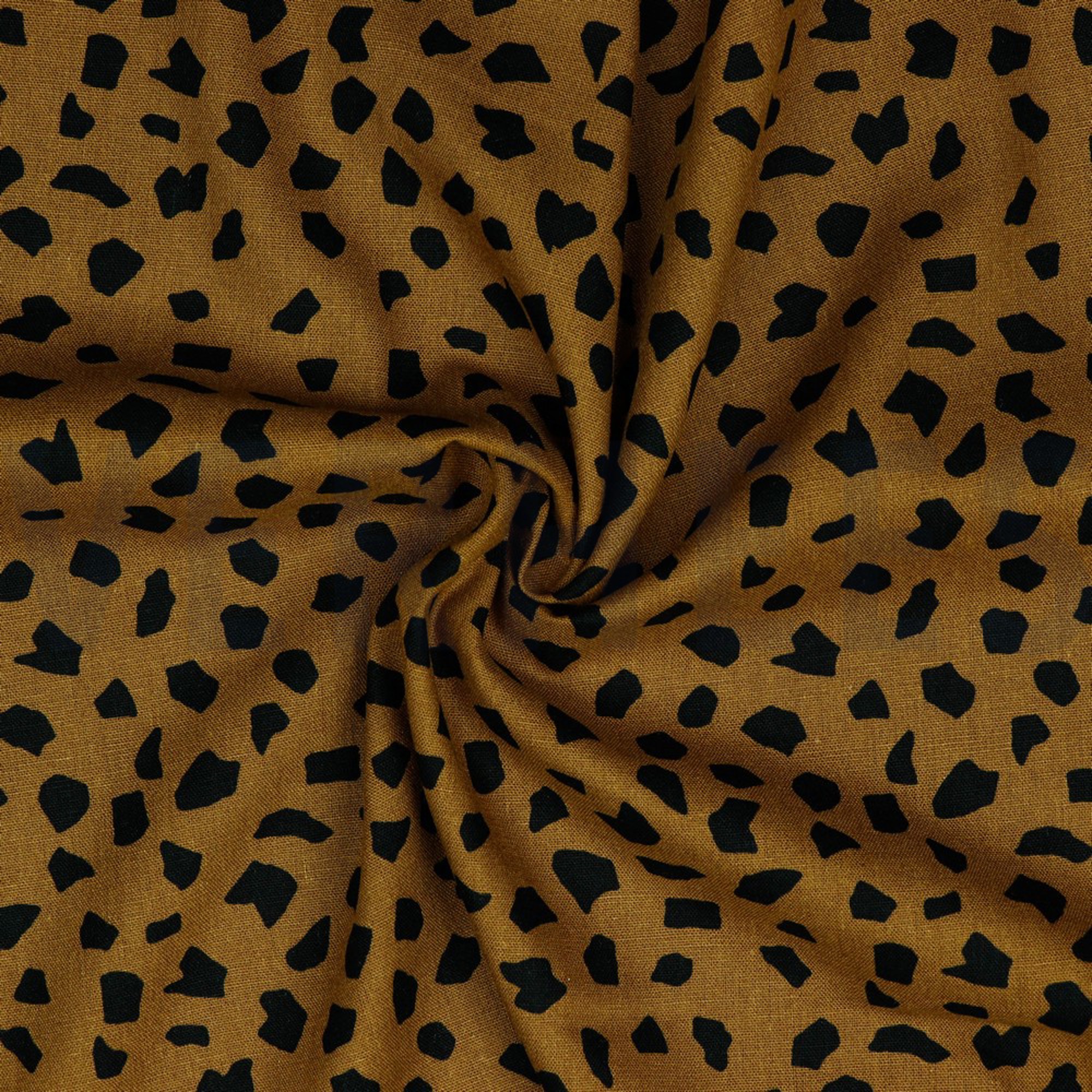 LINEN VISCOSE WASHED DOTS LIGHT BROWN (high resolution) #2