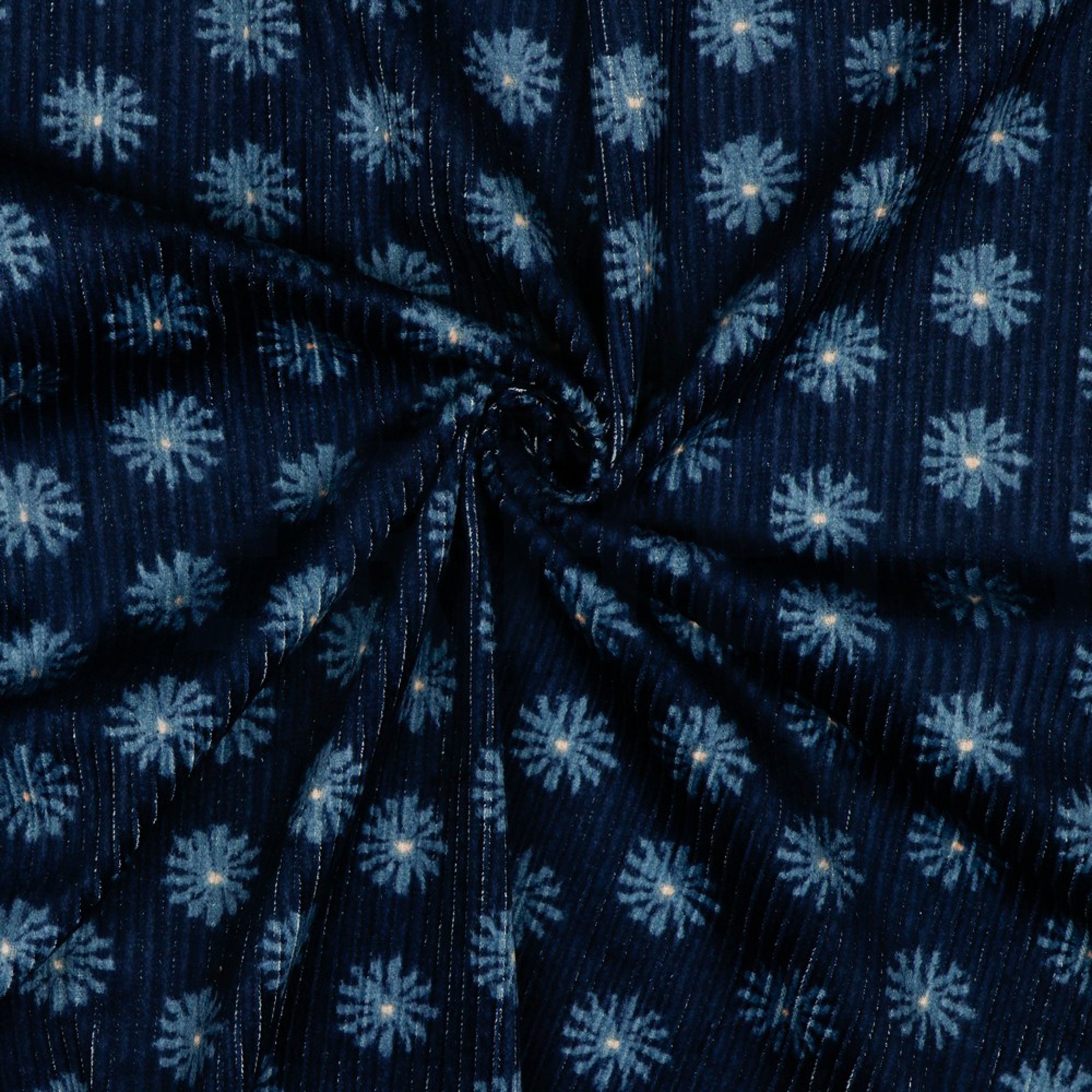 GEWASCHEN CORDUROY BLUMEN MARINEBLAU (high resolution) #2