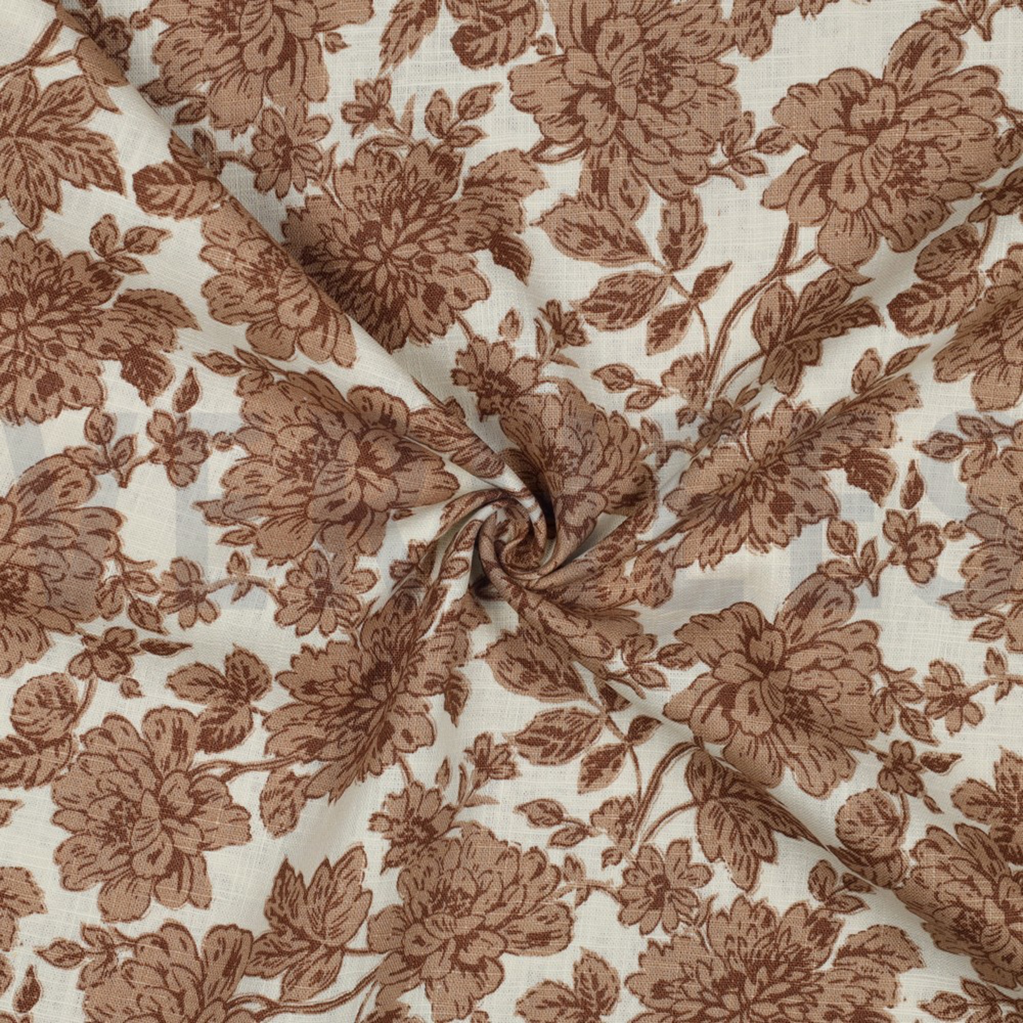 LIN LAVÉ FLEURS BLANC CASSÉ (high resolution) #2