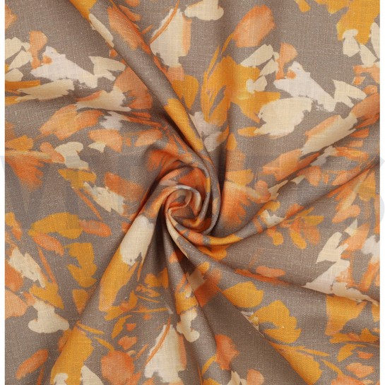 LINNEN GEWASSEN DIGITAAL STIPPEN TAUPE #7