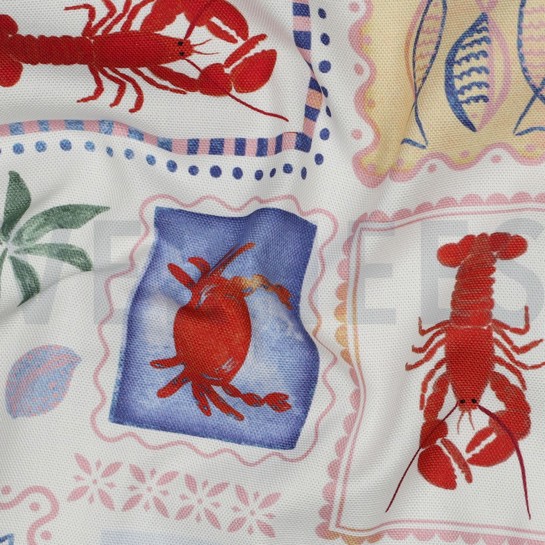 CANVAS DIGITAL SUMMER PATCHWORK LIGHT BLUE #7