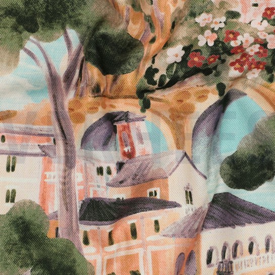 TOILE DÉCORATION DIGITAL MAISONS ÉCRU #7