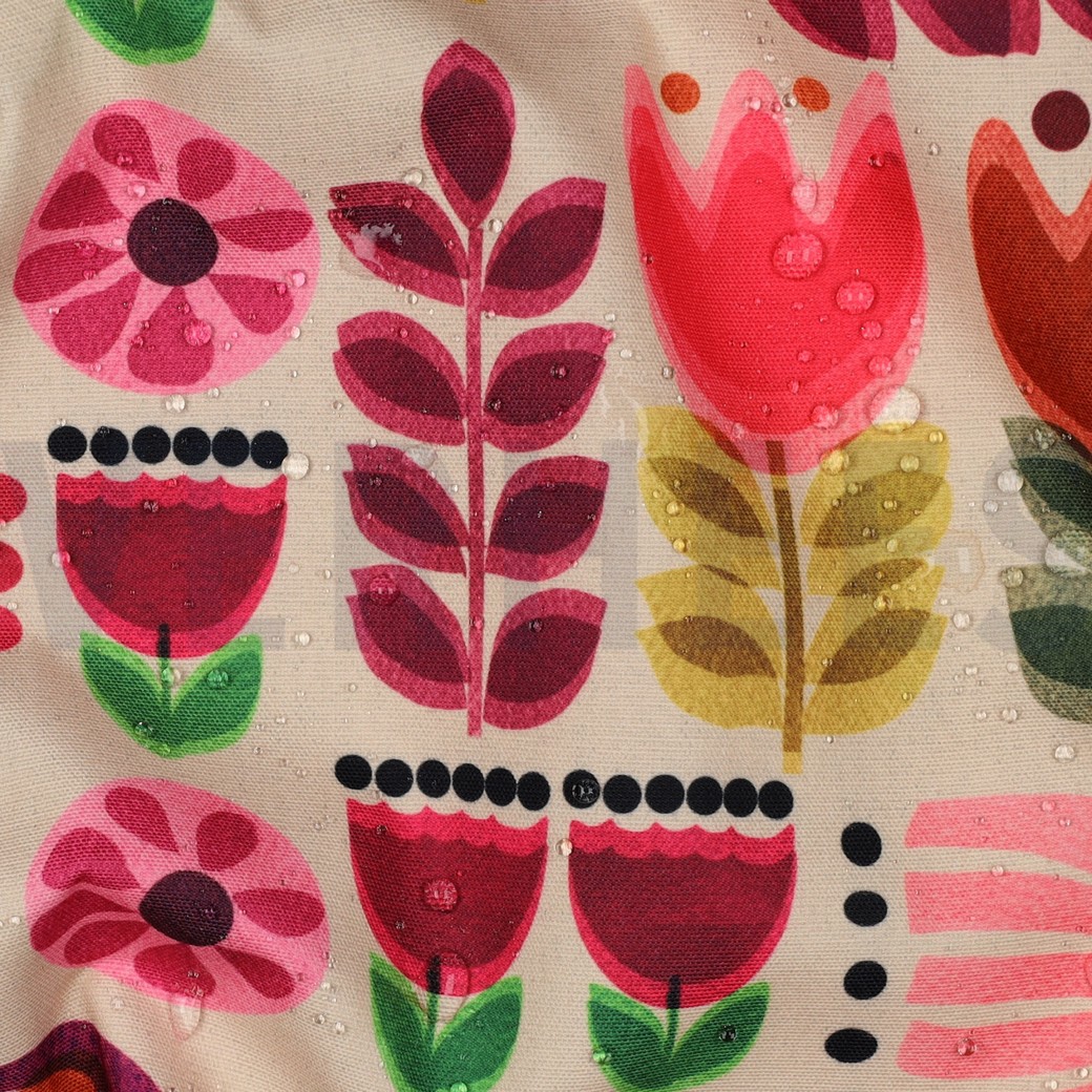 TAFELZEIL DIGITAAL WATERAFSTOTEND BLOEMEN MULTI #7