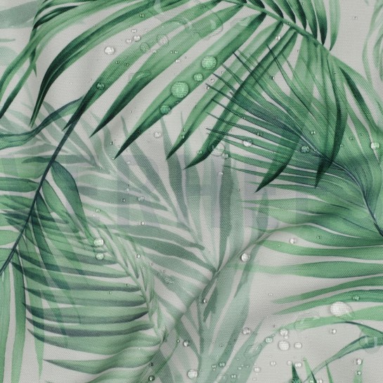 TISCHDECKE DIGITAL WASSERABWEISEND BLÄTTER WEISS #7