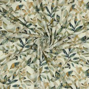 LINEN JERSEY DIGITAL LEAVES OLD GREEN/OCHRE (thumbnail) #2
