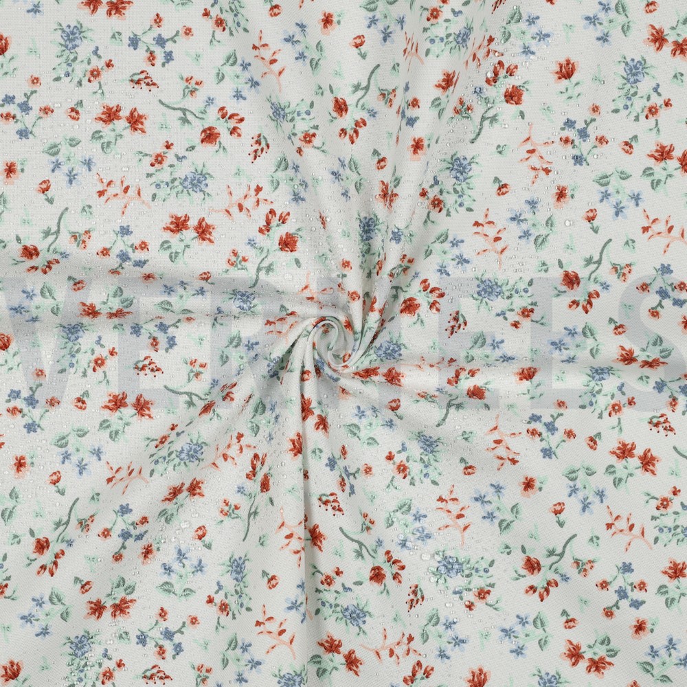 CANVAS WATERDICHT BLOEMEN WIT #7