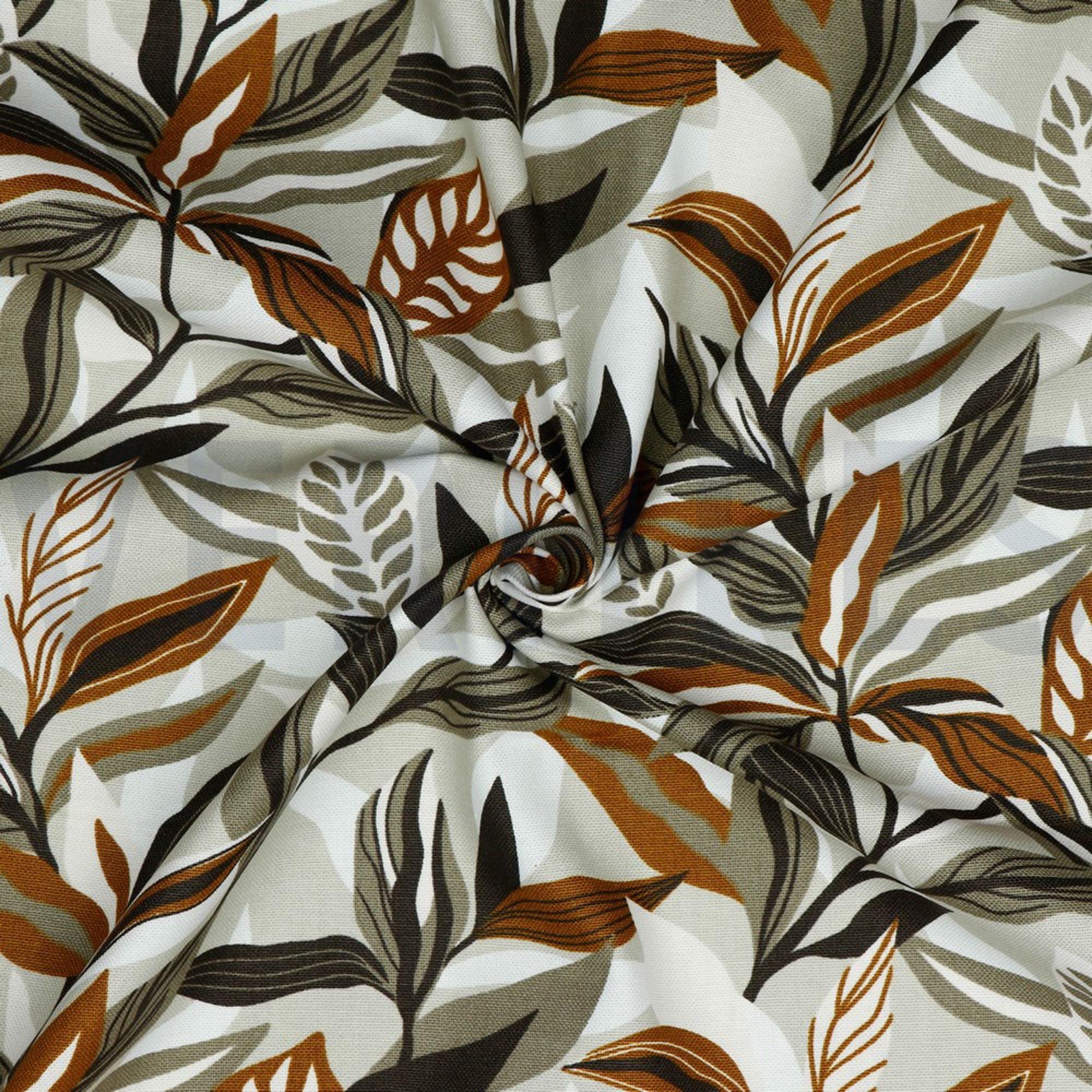 TOILE DÉCORATION FEUILLES TAUPE (high resolution) #2