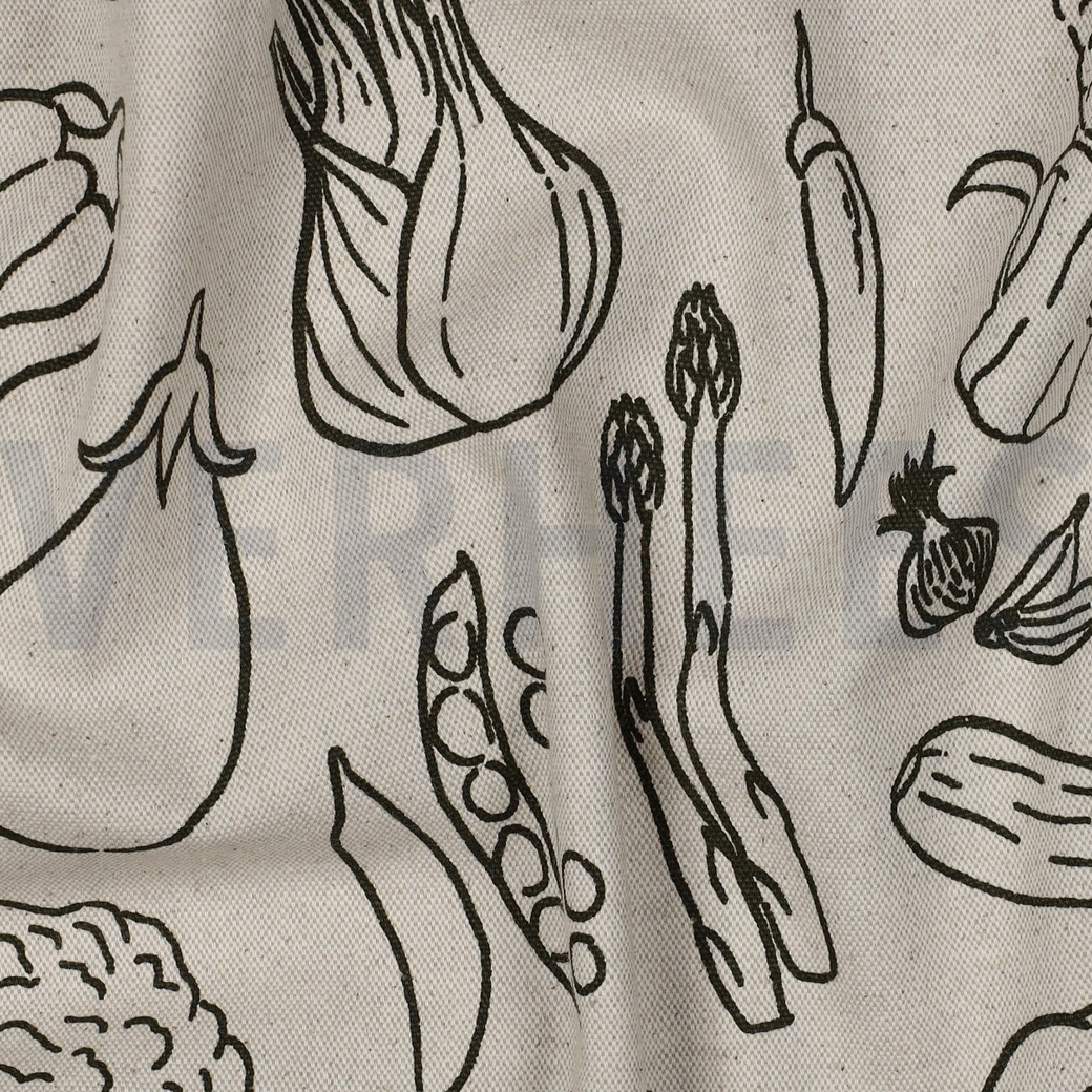 CANVAS LINEN LOOK VEGETABLES NATURAL #7