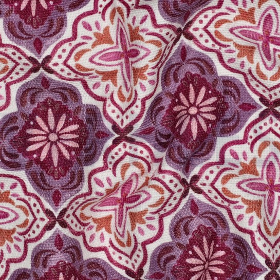 TOILE CANVAS SLUB ORNEMENT DIGITAL LAVANDE #7