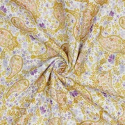 DOUBLE GAZE DE COTON PAISLEY BLANC/LAVANDE (thumbnail) #2