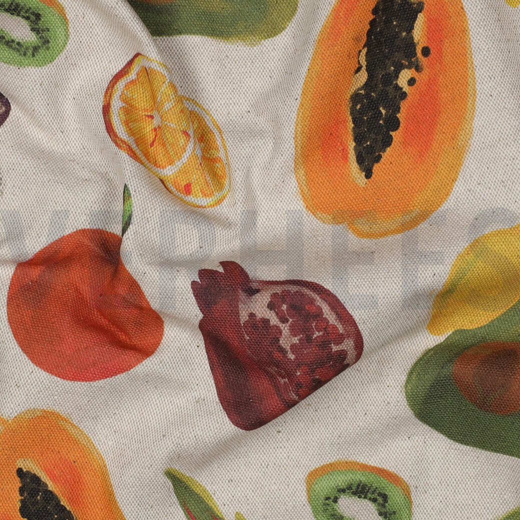 CANVAS LINEN LOOK DIGITAL FRUIT NATURAL #7