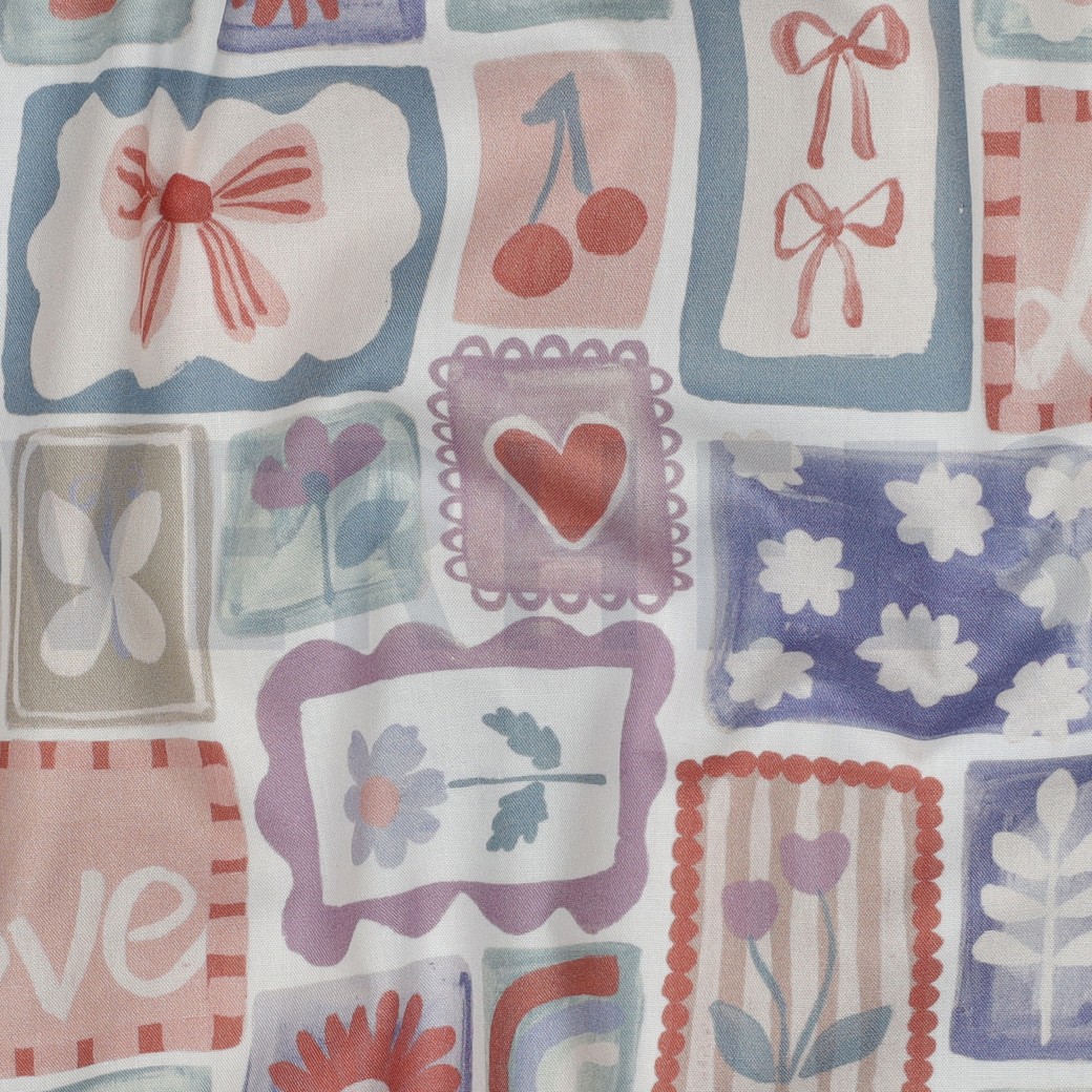 FIJNGEWEVEN KATOENEN POPLIN DIGITAAL PATCHWORK MULTI #7