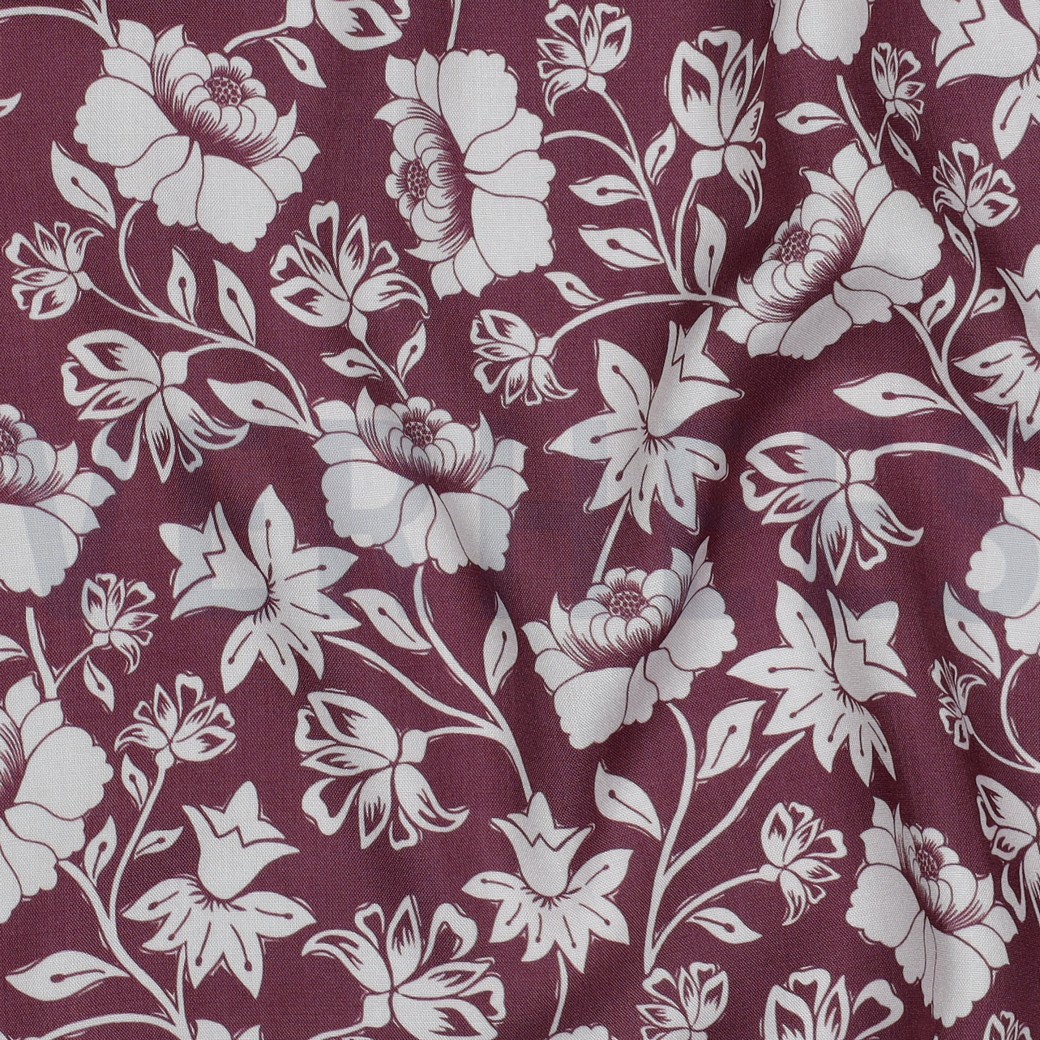 LENZING™ ECOVERO™ FLOWERS MAUVE #7