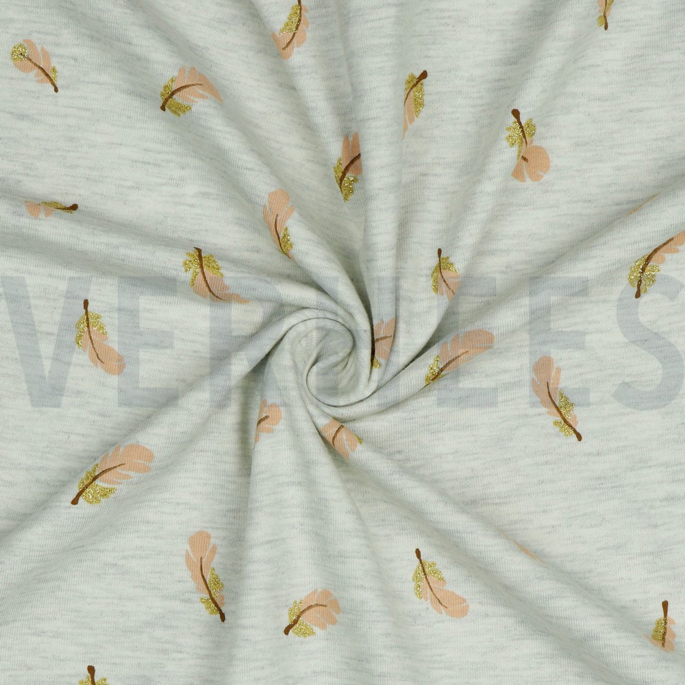 JERSEY MELANGE GLITTER FEATHER ECRU MELANGE #7