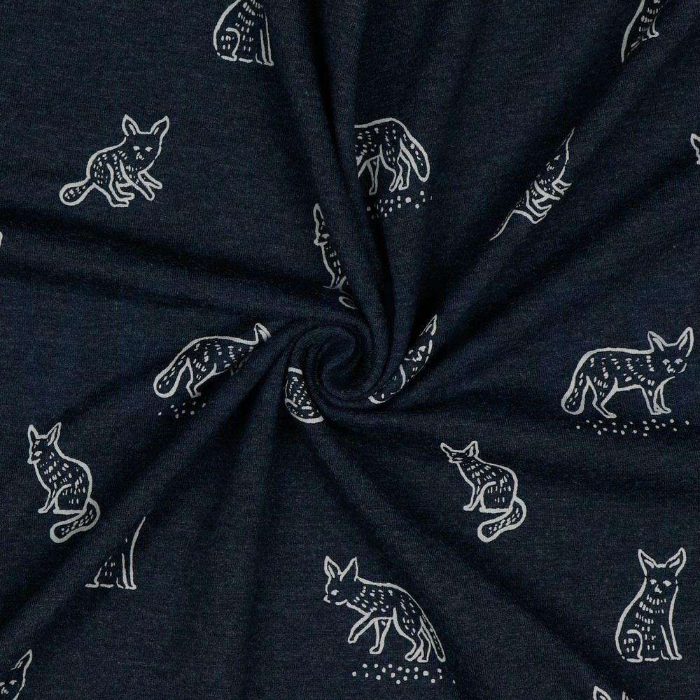 JERSEY MELANGE ANIMAL INDIGO MELANGE #7