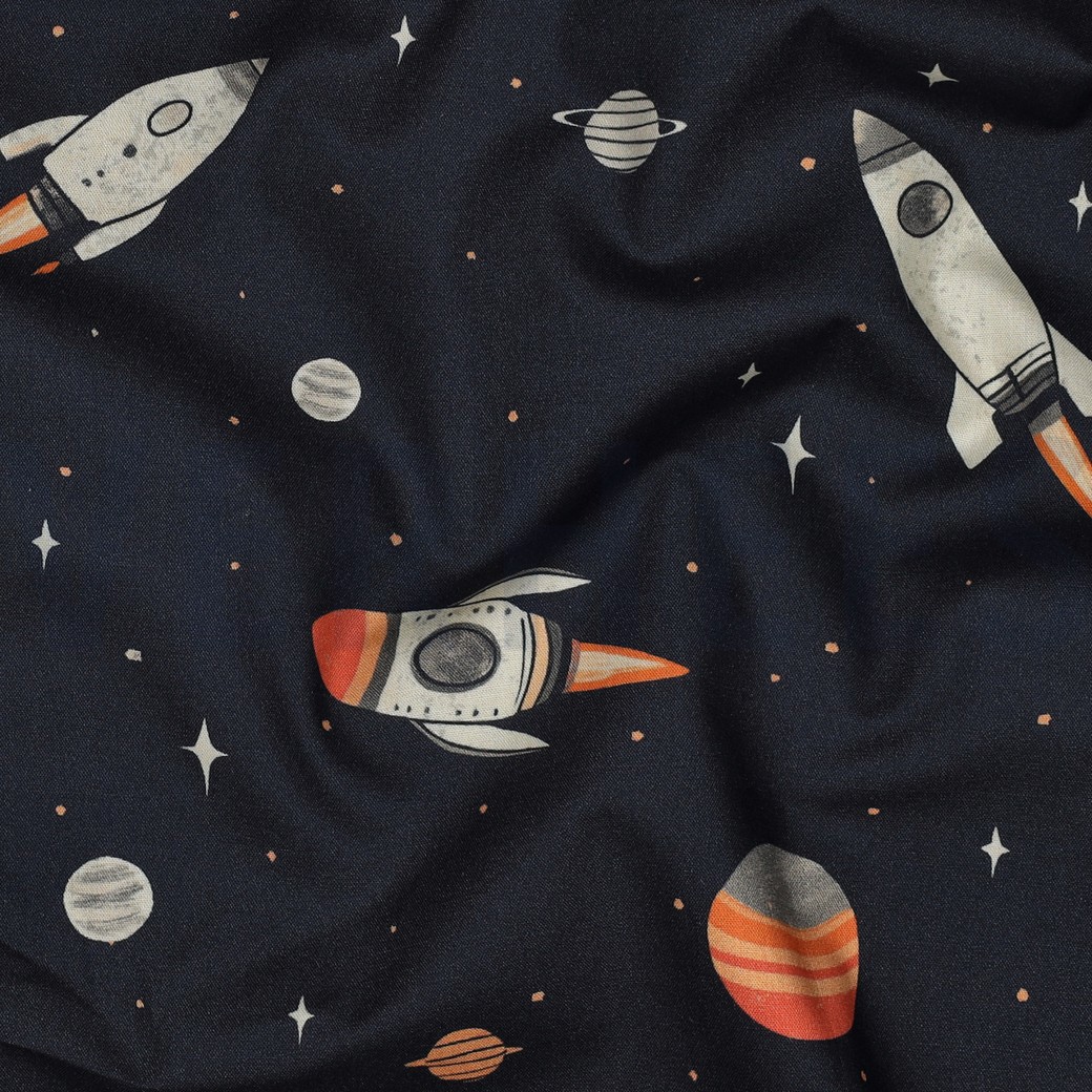 FINE POPLIN DIGITAL SPACE NAVY #7