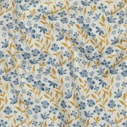 POPELINE DE COTON FLEURS BLEU (thumbnail) #2