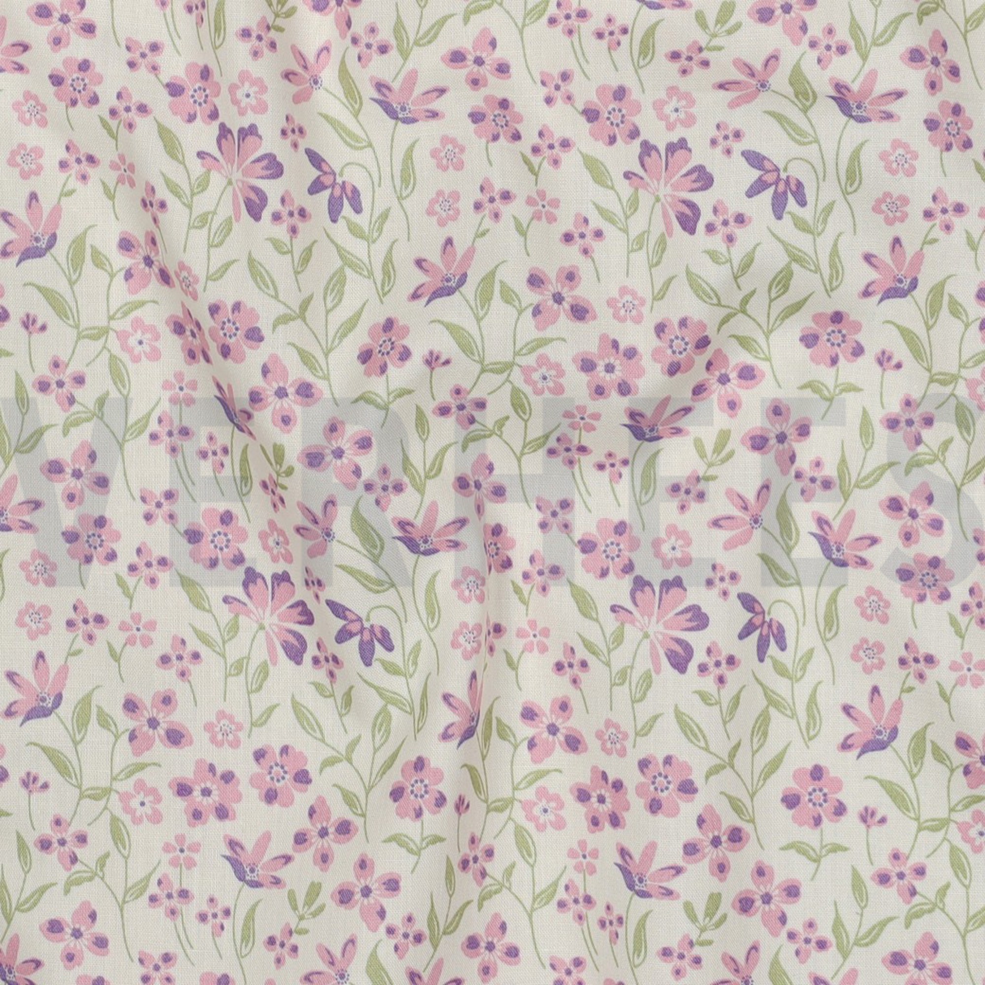 BAUMWOLLE POPELINE BLUMEN LILA/VIOLETT (high resolution) #2