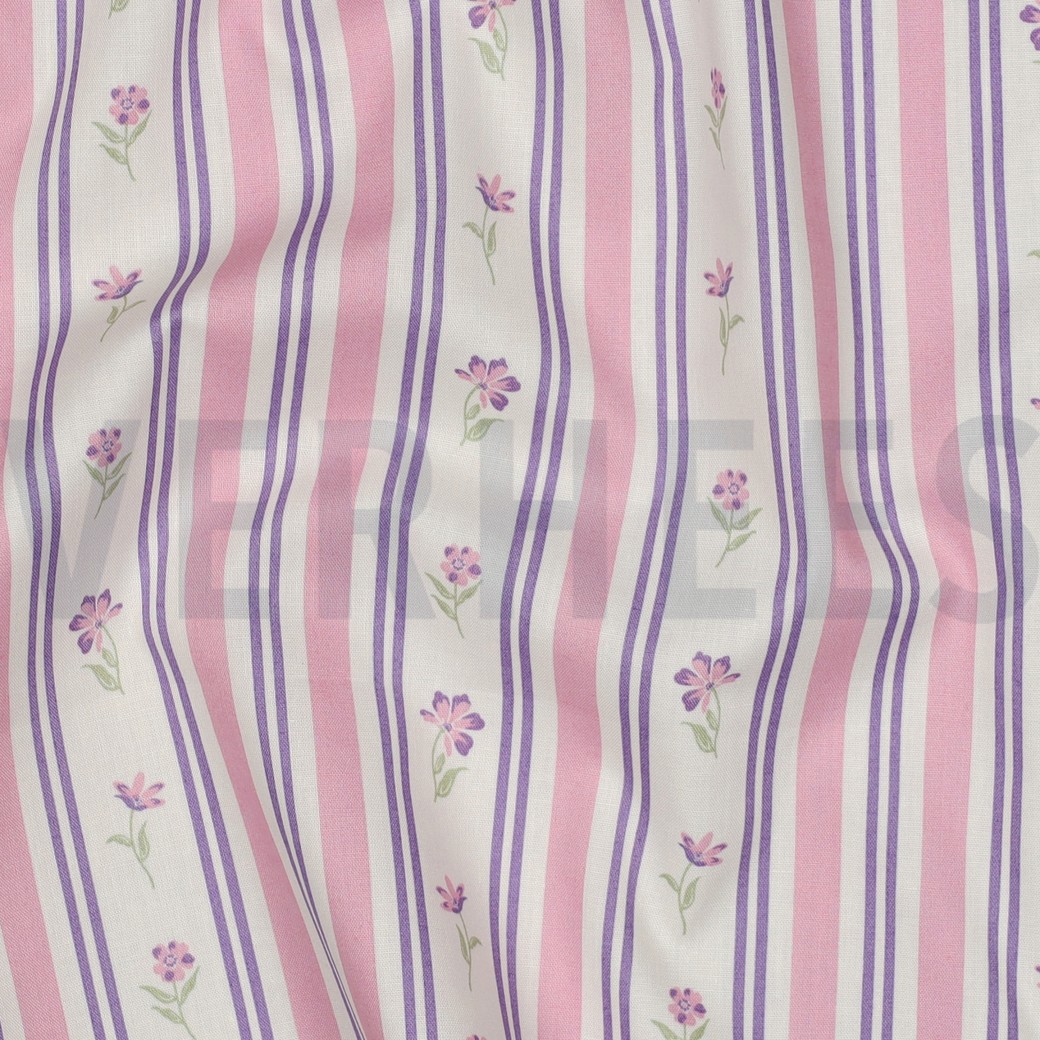 FINE POPLIN FLOWERS PURPLE #7