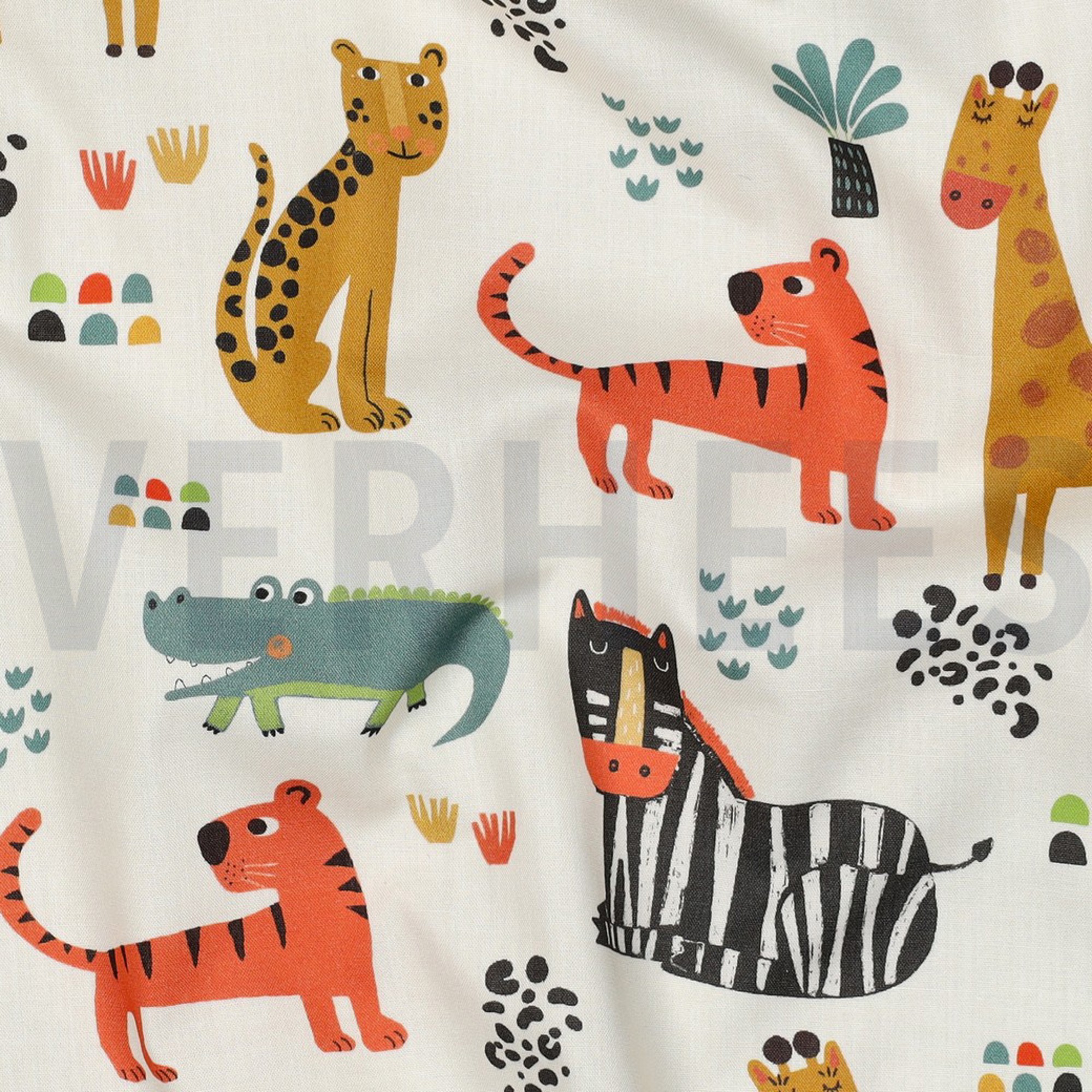 BAUMWOLLE POPELINE DIGITAL SAFARITIEREN GEBROCHEN WEISS (high resolution) #2