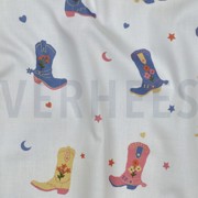 FEIN GEWEBTE BAUMWOLLPOPELINE COWBOYSTIEFEL WEISS (thumbnail) #2