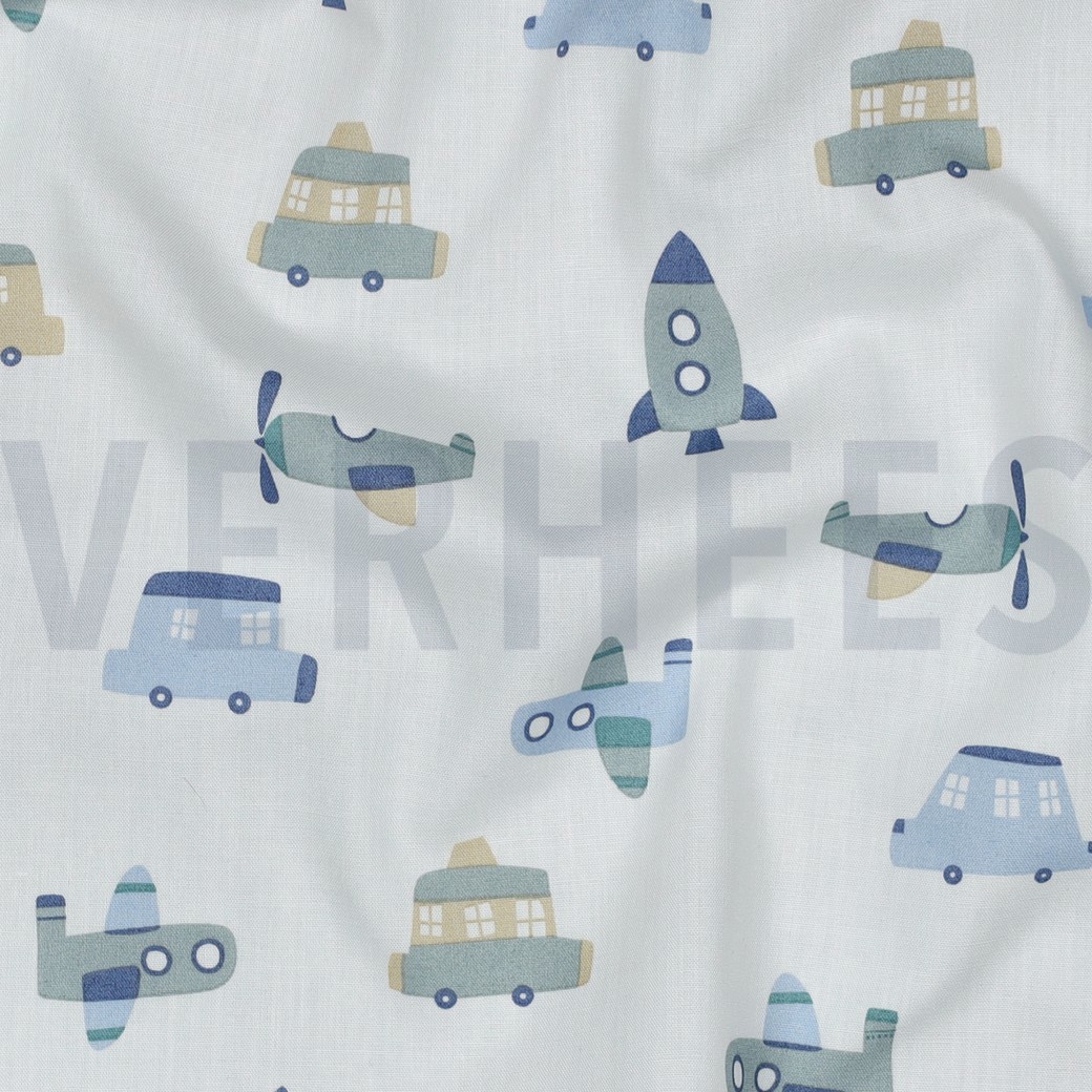 FINE POPLIN VEHICLES WHITE #7