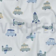 KATOENEN POPLIN VOERTUIGEN WIT (thumbnail) #2