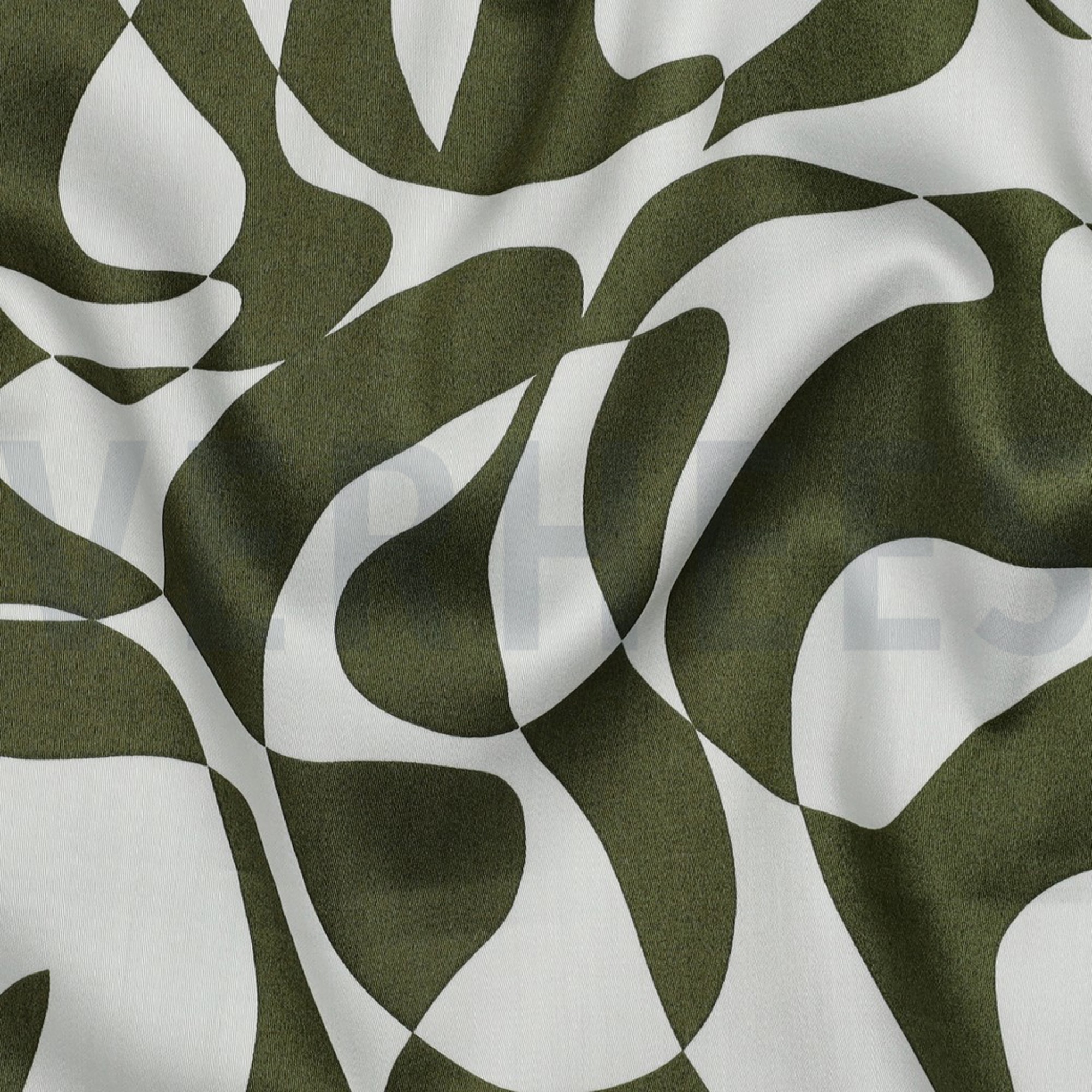 BAUMWOLLE SATIN ABSTRACT ARMEEGRÜN (high resolution) #2