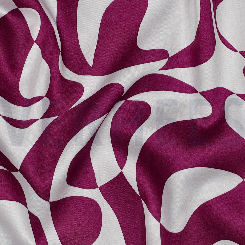 COTTON SATIN ABSTRACT PURPLE #7