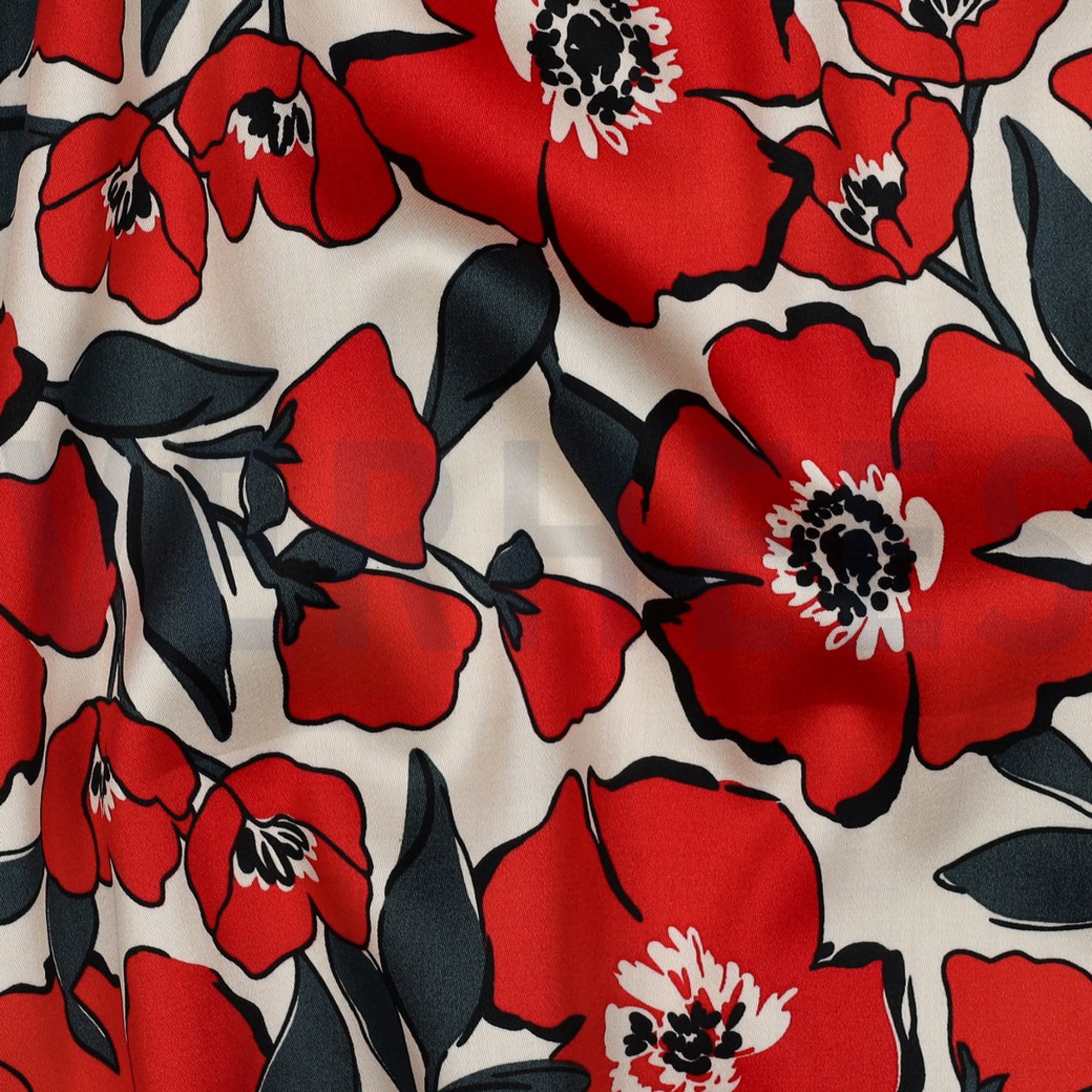 KATOEN SATIJN BLOEMEN GEBROKEN WIT (high resolution) #2