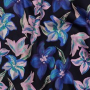 KATOEN SATIJN DIGITAAL BLOEMEN MARINEBLAUW (thumbnail) #2