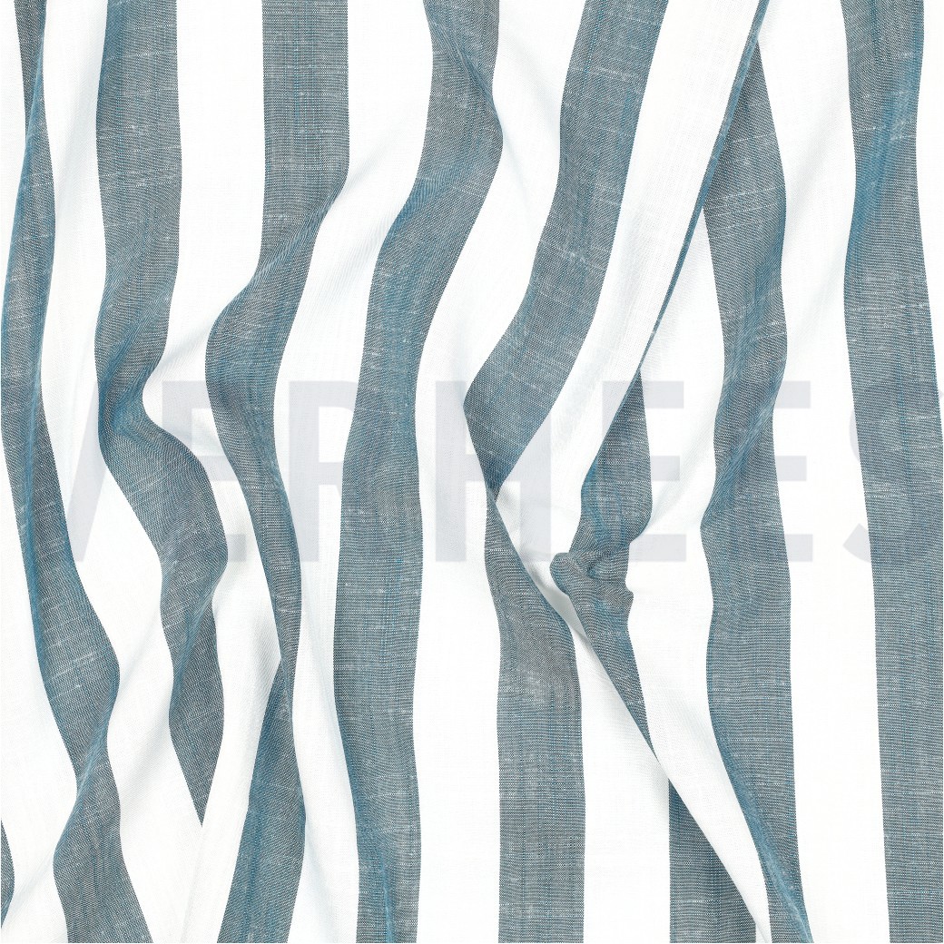 VISCOSE GARENGEVERFD STREPEN PETROL #7