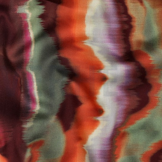 COTTON SATIN DIGITAL STRIPES BURGUNDY #7