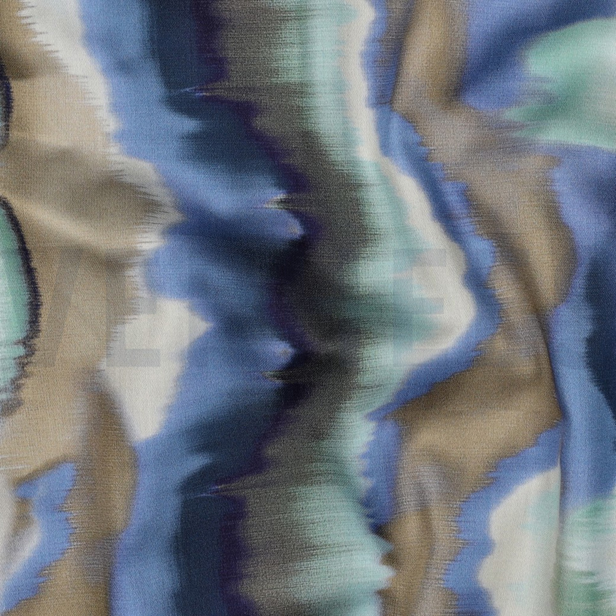 COTON SATIN DIGITAL RAYURES BLEU (high resolution) #2