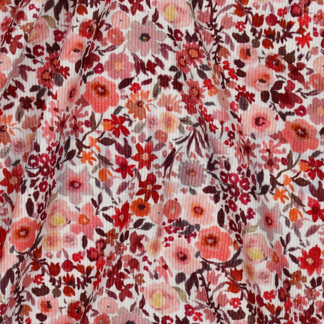 RIB JERSEY DIGITAL FLOWERS PEACH #7