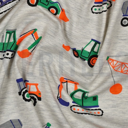 JERSEY MELANGE NEON BAUFAHRZEUGE GRAU #7