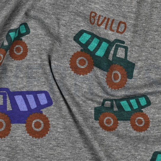 JERSEY MELANGE CONSTRUCTION VEHICLES GREY #7