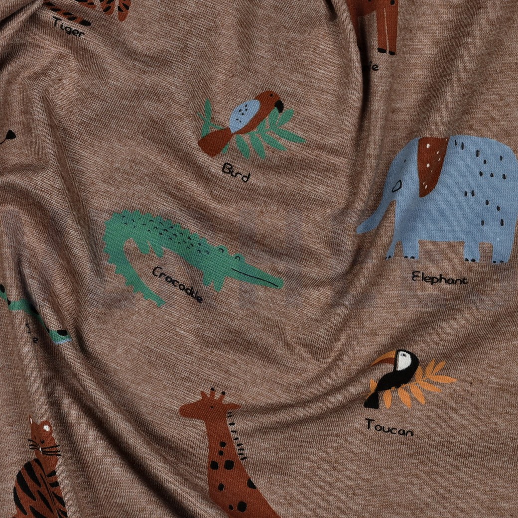 JERSEY MÉLANGE ANIMAUX DE SAFARI TAUPE #7