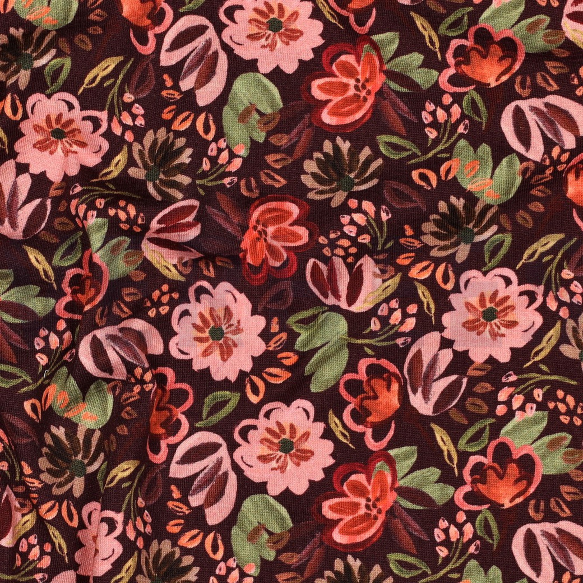 JERSEY DIGITAL FLOWERS BURGUNDY (high resolution) #2
