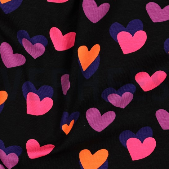 JERSEY NEON HERZEN SCHWARZ #7