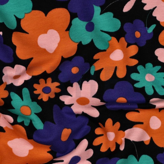 SOFT SWEAT BLUMEN SCHWARZ #7