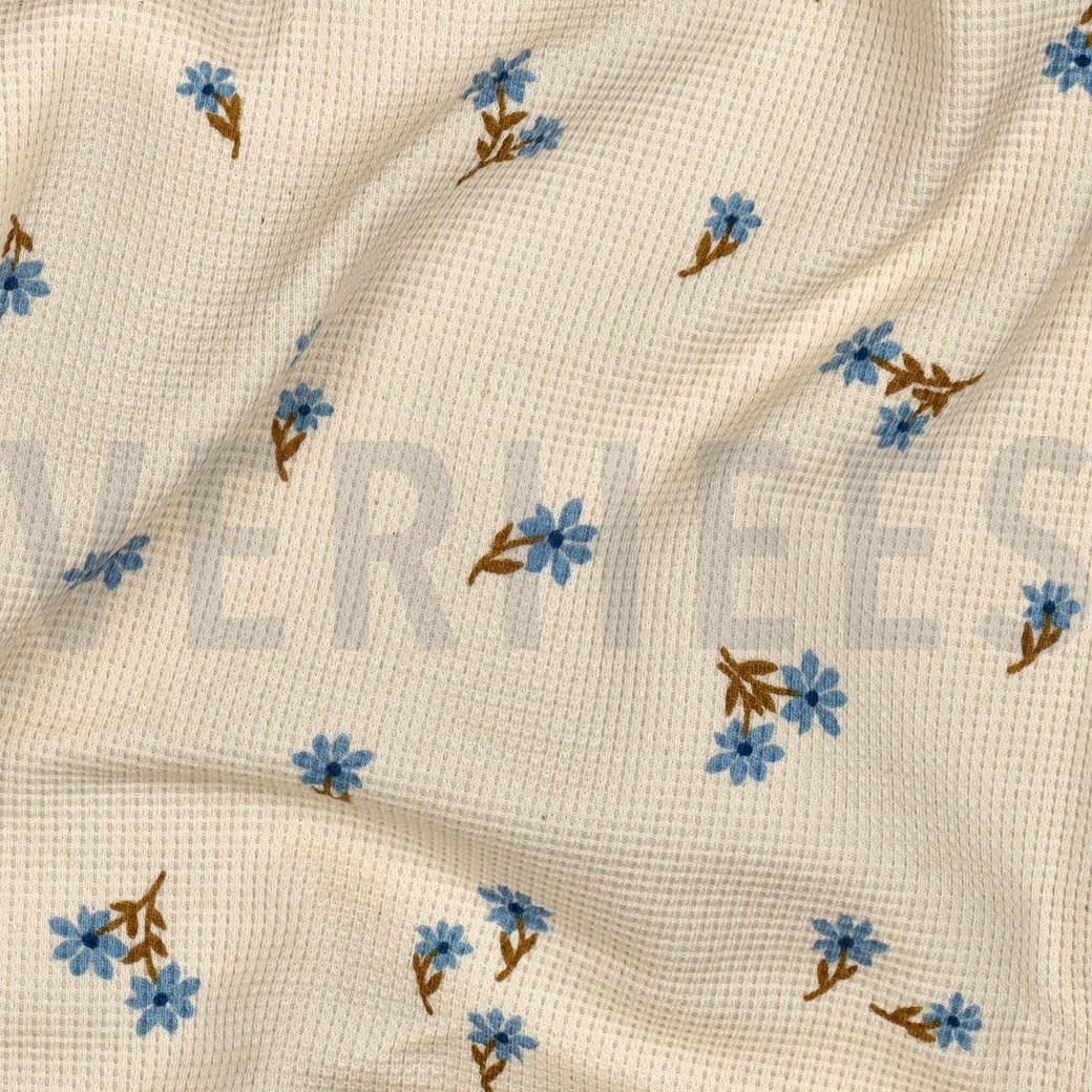 WAFFELJERSEY BLUMEN ECRU #7