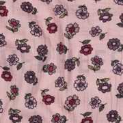 DOUBLE GAZE DE COTON FLEURS VIEUX ROSE (thumbnail) #2