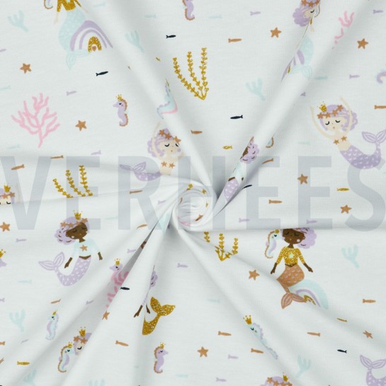 JERSEY GLITTER ZEEMEERMINNEN WIT #7