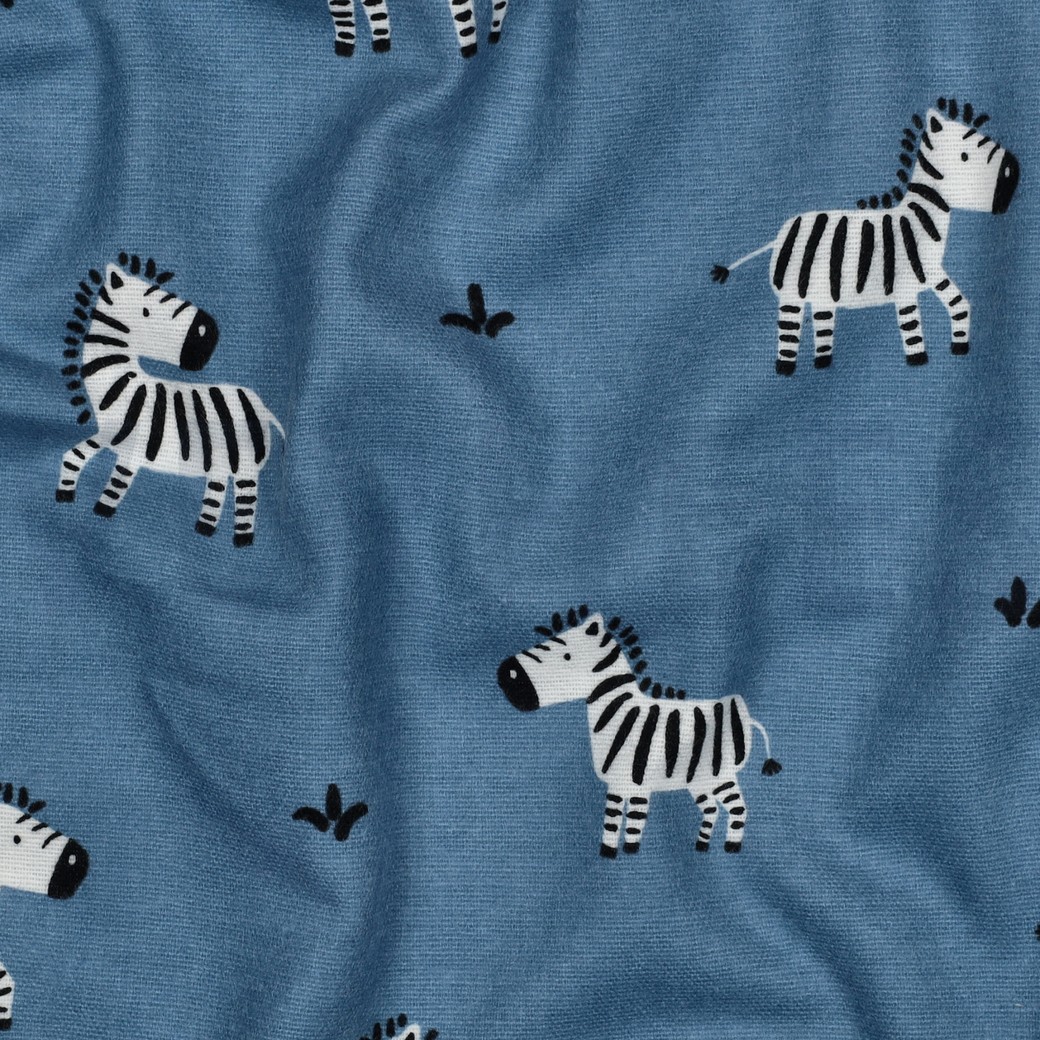 FLANELL ZEBRAS BLAU #7